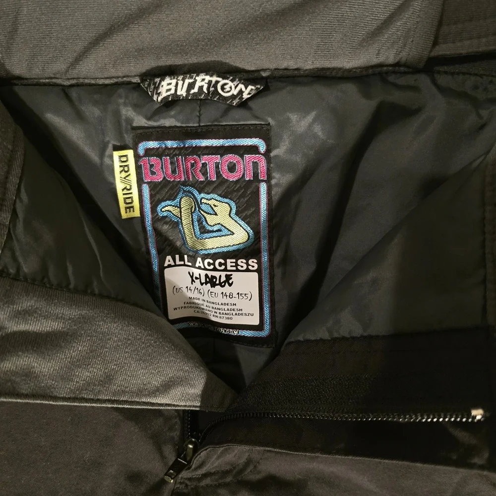 Burton DryRide Snowboard Pants Mens Small Black Cargo Ski Winter‎ Pants Sz 14/16